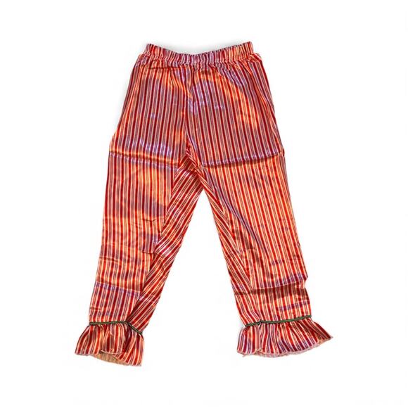 Girls Red & White Striped Holiday Satin Pajama Set – Size 6 – NEW in Package - Picture 4 of 6